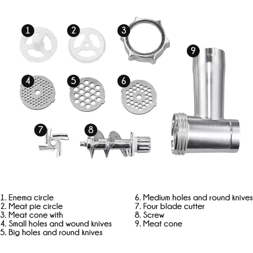 Edihome Elektromos Húsdaráló Kolbásztöltővel 3 Vágólappal