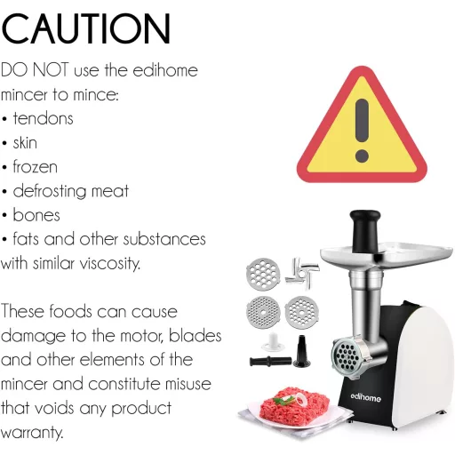 Edihome Elektromos Húsdaráló Kolbásztöltővel 3 Vágólappal