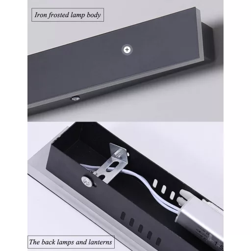 HMAKGG 100 cm vonkajšie LED nástenné svietidlo so snímačom pohybu, IP65 vodotesné, teplá biela, 30 W