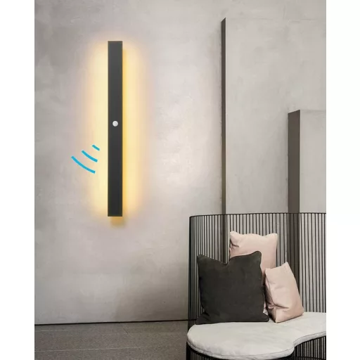 HMAKGG 100 cm vonkajšie LED nástenné svietidlo so snímačom pohybu, IP65 vodotesné, teplá biela, 30 W