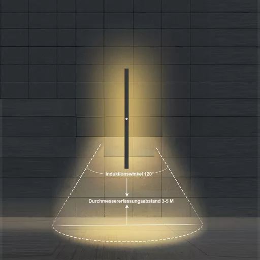 HMAKGG 100 cm vonkajšie LED nástenné svietidlo so snímačom pohybu, IP65 vodotesné, teplá biela, 30 W
