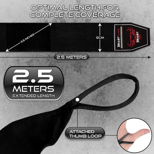 Bandaje pentru mâini BEAST RAGE 2,5/4,5 m, mănuși de antrenament, suport pentru încheietură, protecție pentru box