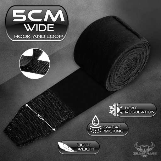 Bandaje pentru mâini BEAST RAGE 2,5/4,5 m, mănuși de antrenament, suport pentru încheietură, protecție pentru box