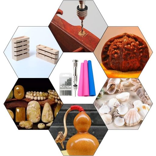 FindTop Ručni alat Kliješta Silikonska Oštrica za Izradu Smola s 10 Svrdla Ružičasto Plava