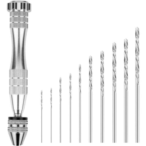 Set clește artizanal premium pentru confecționare rășină, lamă siliconică, 10 burghie, roz și albastru