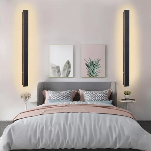 AOEH 115cm LED fali lámpa alumínium IP65 vízálló meleg fehér kültéri beltéri