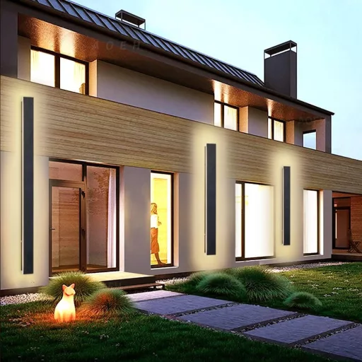 Lumină de perete LED AOEH 100 cm aluminiu impermeabilă IP65 exterior interior