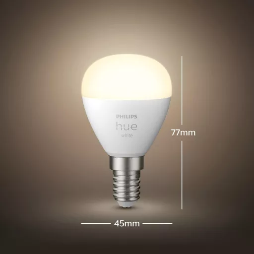 Philips Hue E14 LED izzó csepp forma, dimmelhető meleg fehér, okos vezérlés - Pack of 1, Single, White