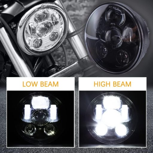 JMTBNO 5.75" LED Motoros Fényszóró E-Jóváhagyott Cafe Racer Scrambler Harley Sportster