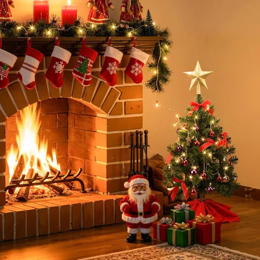 Decorațiune de Crăciun HAUSPROFI, brad LED de 60 cm, mini brad artificial cu lumină, 20 de globuri și bază de lemn