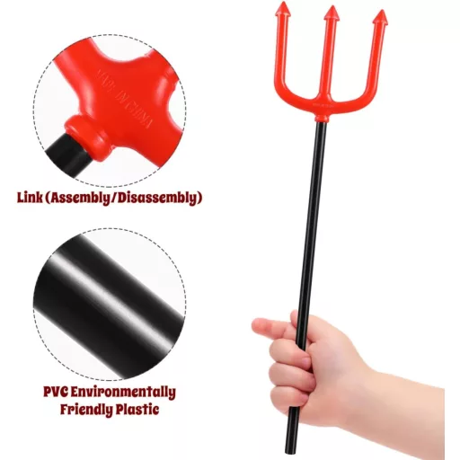 Happyyami Halloween Costum de Diavol cu Furcă cu Trei Dungi, Accesoriu pentru Copii