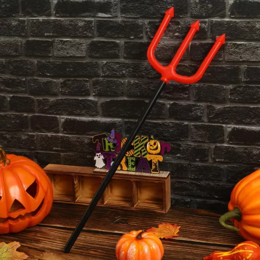 Happyyami Halloween Costum de Diavol cu Furcă cu Trei Dungi, Accesoriu pentru Copii