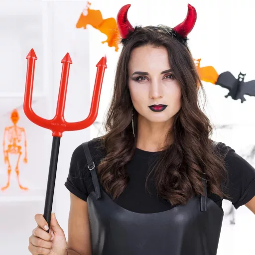 Happyyami Halloween Ördög Háromágú Villás Jelmez Kiegészítés Gyerekeknek