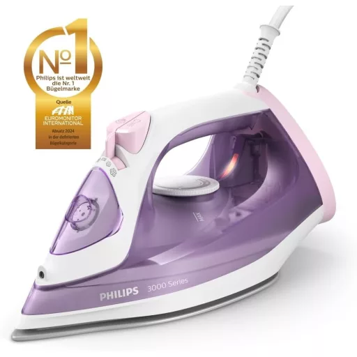 Philips Steam Iron 3000 gőzvasaló 2000W, 30g/perc gőzkibocsátás, lila-fehér