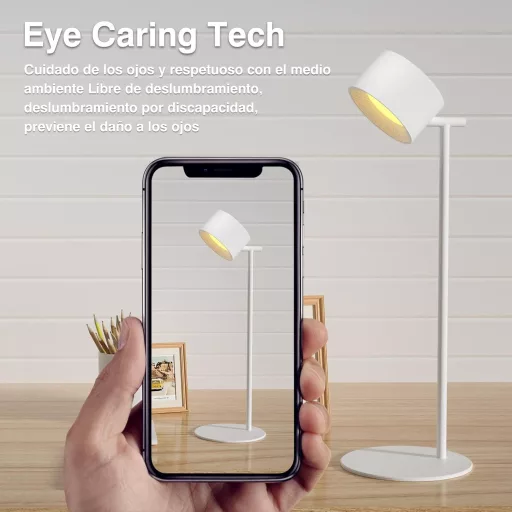 LED stolná lampa Feallive s funkciou stmievania, USB nabíjaním a 360° otočným ramenom na čítanie