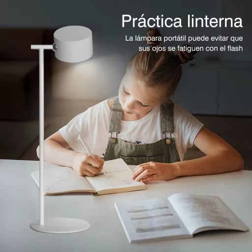LED stolná lampa Feallive s funkciou stmievania, USB nabíjaním a 360° otočným ramenom na čítanie