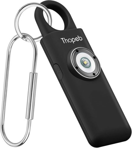 Thopeb Önvédelmi Kulcstartó - 130 dB Újratölthető Személyi Riasztó Szirénával és SOS LED Villogóval - Biztonsági Segélyhívó Nőknek, Idősekne