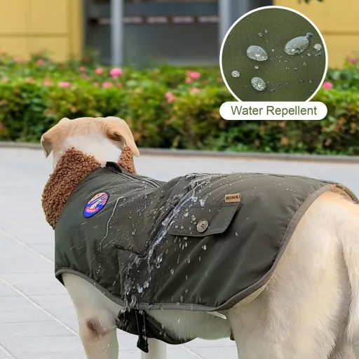 IREENUO Haină Impermeabilă pentru Câini 5XL cu Cataramă Reglabilă pentru Câini de Talie Mare, de Iarnă