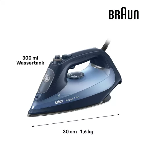 Braun TexStyle 7 Pro gőzvasaló 3000W Freeglide 3D talppal kék