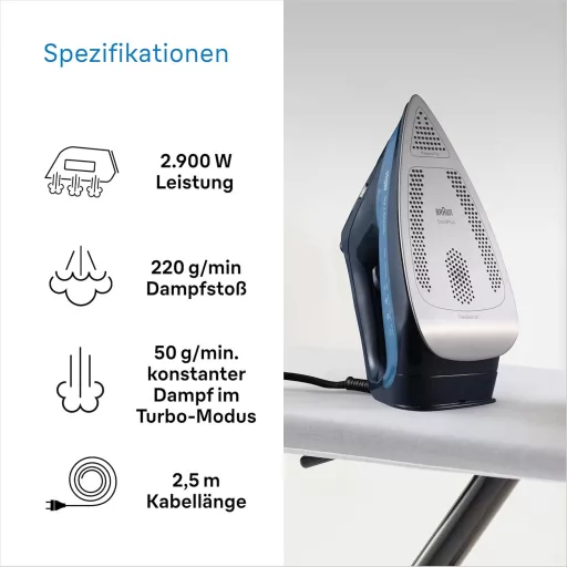 Braun TexStyle 7 Pro gőzvasaló 3000W Freeglide 3D talppal kék