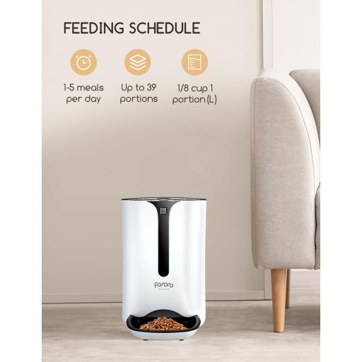 Faroro 7L automata macska etető, 5 adagolás/nap, hangrögzítéssel