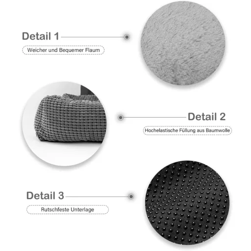 JOEJOY Közepes Kutyaágy Levehető Takaróval, Mosható Kordbársony Kutyakosár 18kg-ig