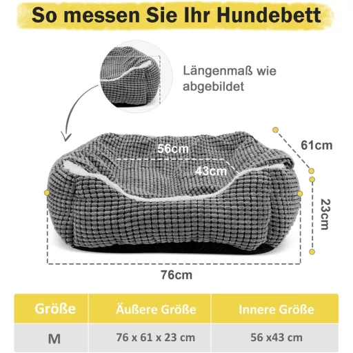 JOEJOY Közepes Kutyaágy Levehető Takaróval, Mosható Kordbársony Kutyakosár 18kg-ig