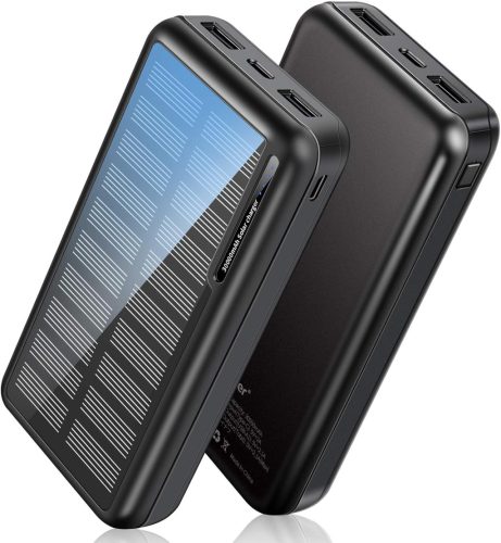Napelemes PowerBank 3000mAh - Gyorstöltő külső akkumulátor 2 USB kimenettel