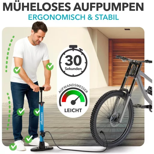 CYCLEHERO Kerékpár Pumpa Nyomásmérővel - Összes Szelep Típushoz