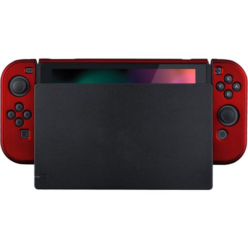 Husă de protecție eXtremeRate pentru consola Nintendo Switch și Joy-Con, roșu, carcasă separabilă compatibilă cu dock-ul.