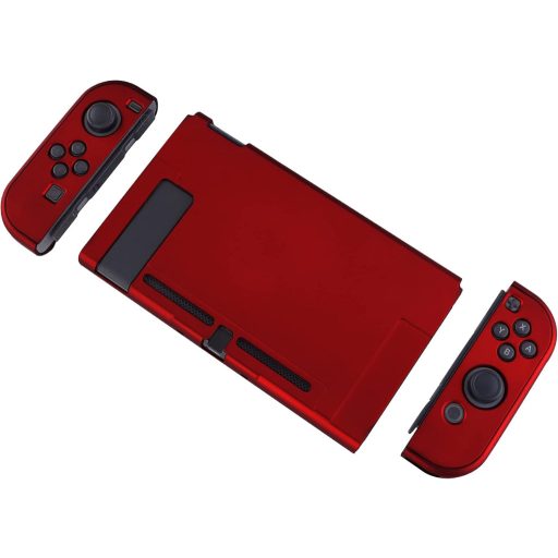 Husă de protecție eXtremeRate pentru consola Nintendo Switch și Joy-Con, roșu, carcasă separabilă compatibilă cu dock-ul.