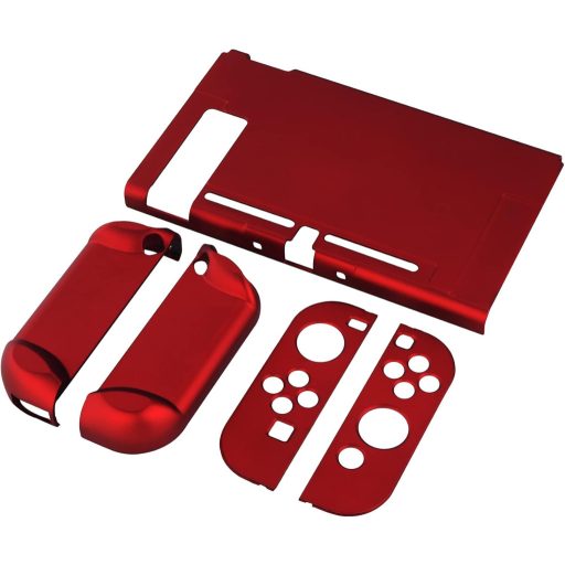 Husă de protecție eXtremeRate pentru consola Nintendo Switch și Joy-Con, roșu, carcasă separabilă compatibilă cu dock-ul.