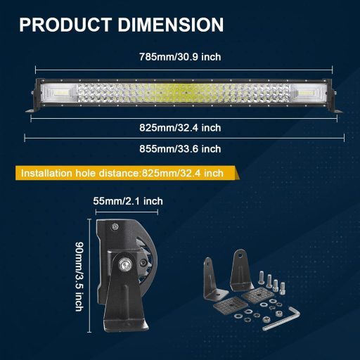 RIGIDON 32-palcové LED svetlo 405W pre terénne vozidlá Offroad osvetlenie vodotesné teplé biele