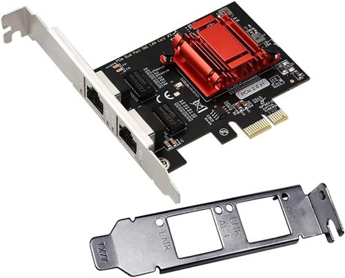 Intel 82575 Dual-Port PCIe Gigabit Hálózati Kártya, PXE Támogatással, Alacsony Profilú