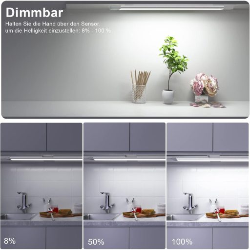 WOBANE LED Szalagfény Konyhai Szekrény Alá 30cm Érintésmentes Érzékelővel Dimmerelhető Hideg Fehér Pultvilágítás