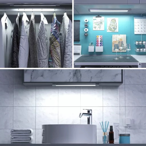 WOBANE LED svjetiljka ispod kuhinjskog ormarića 30 cm s beskontaktnim senzorom, mogućnost prigušivanja, hladno bijelo svjetlo za radnu površinu