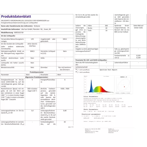 WOBANE LED svjetiljka ispod kuhinjskog ormarića 30 cm s beskontaktnim senzorom, mogućnost prigušivanja, hladno bijelo svjetlo za radnu površinu