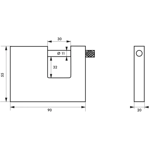 Set lacăte dreptunghiulare Thirard 90mm, 2 bucăți cu chei identice, 6 chei