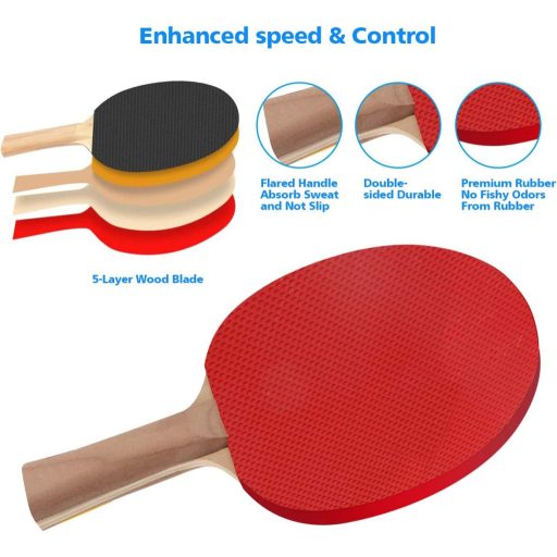 FBSPORT Professzionális Pingpong Készlet - 2 Ütő, Kihúzható Háló, 6 Labda, Hordozótáska - Asztalitenisz Szett Gyerekeknek és Felnőtteknek