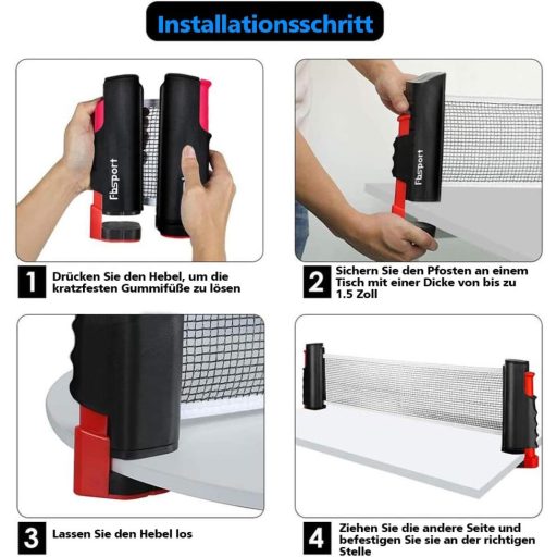 FBSPORT Professzionális Pingpong Készlet - 2 Ütő, Kihúzható Háló, 6 Labda, Hordozótáska - Asztalitenisz Szett Gyerekeknek és Felnőtteknek