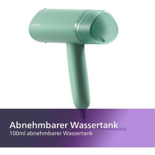 Philips 3000 Series hordozható gőzölő 1000W, kompakt összecsukható, 100ml tartály, 20g/perc gőz