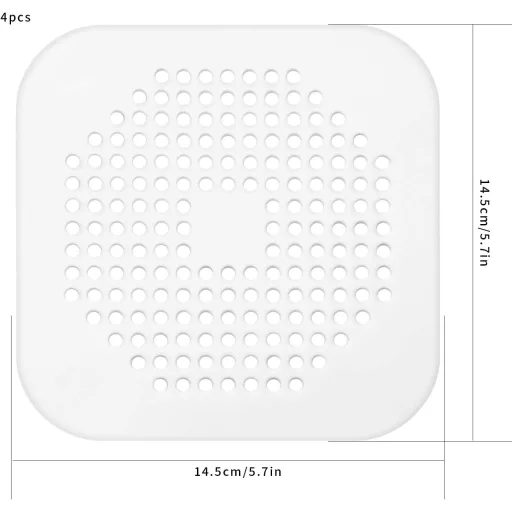 PanBeiQi Filtru Sifon Scurgere Păr Silicon Capac Duș Cadă Bucătărie Set 4 Bucăți Alb Modern