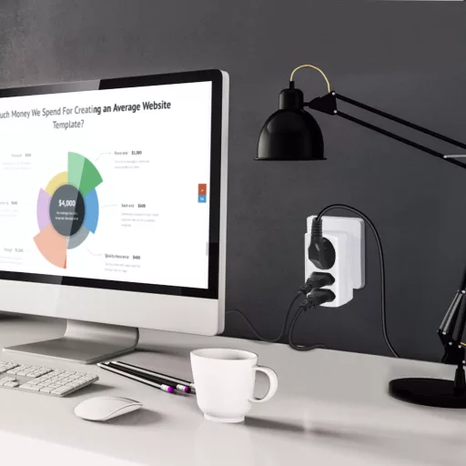 Adaptor Aigostar cu 3 Prize și Protecție pentru Copii - Prelungitor Portabil Multiplu