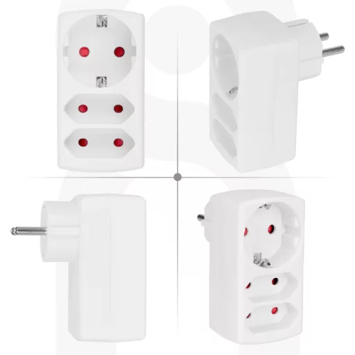 Adaptor Aigostar cu 3 Prize și Protecție pentru Copii - Prelungitor Portabil Multiplu