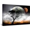 Startonight Pictures Mjesec i Drvo slika na platnu - Moderna zidna dekoracija 60x90 cm, Dnevno-noćni svjetlosni efekt, Zidna dekoracija za spavaću sobu