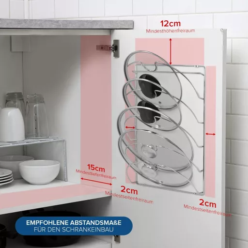 joeji's Kitchen 5 szintes edényfedél tartó szekrényre - ragasztós rögzítés fúrás nélkül