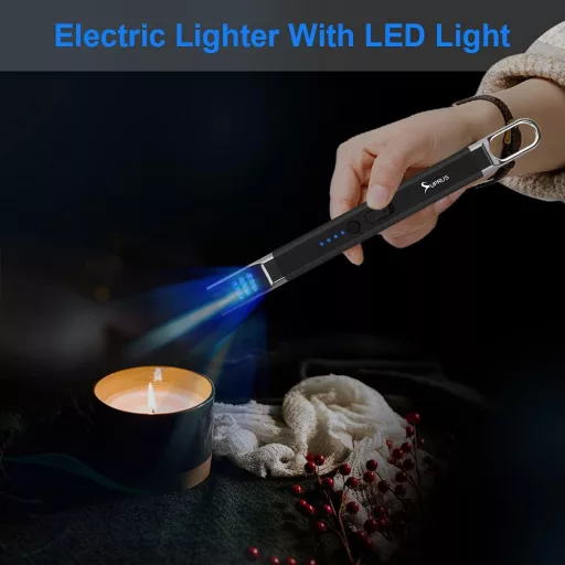SUPRUS elektromos ívgyújtó USB-s töltéssel, szélálló flamingó gyújtó LED fénnyel