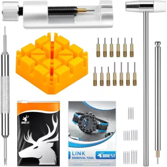   Kit de schimbare curea ceas JOREST, cu instrument pentru telescoape și ace de schimb, 20 buc. telescoape, 13 buc. ace de schimb