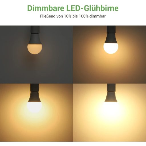 EDISHINE E27 LED Žiarovka 2700K Teplá Biela, 10W 1000LM Stmievateľná, Náhrada za 60W Klasickú Žiarovku, Energeticky Úsporná, Balenie 6 ks