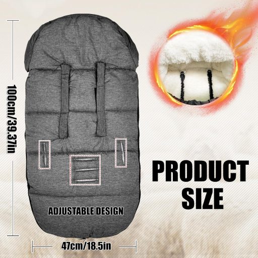 Aloskart Univerzálny zimný fusak do kočíka, hrubé prevedenie, tmavosivý